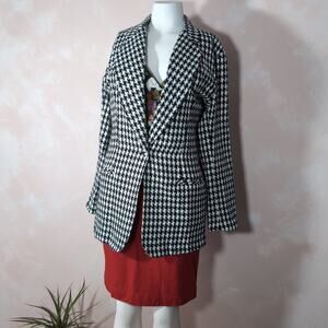 vintage 90s coat, black & white, contempo casuals, medium